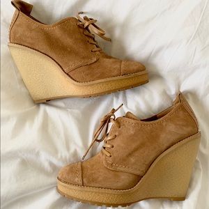 Zara Crepe Wedge Bootie